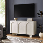 Modway Flux 55" Arched 3-Door Sideboard - White Wash-Adjustable Shelves