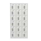 Ceha NH Series 6-Tier Commercial-grade Steel Locker with Front Vents and Standard Sash Lock - Bank of 3 - Light Grey-Commercial-grade durability for heavy daily use