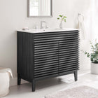 Modway Render 36" Bathroom Vanity - Charcoal/White-Walnut Grain Vanity
