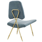 Modway Ponder Performance Velvet Lounge Chair - Sea Blue-Mid-Century Toothpick Legs