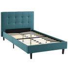 Modway Linnea Twin Bed - Teal-Platform Bed Frame With Headboard