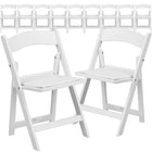 Flash Furniture 11 Pk. Kids White Resin Folding Chair with White Vinyl Padded Seat-Set of 11 Resin Folding Chairs