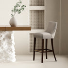 Manhattan Comfort Beever 18.9" Modern Chenille Upholstered Barstool - Taupe-Upholstered in Luxurious Chenille with Foam Padding