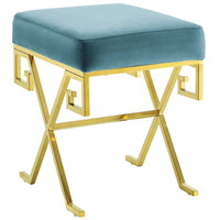 Modway Twist Performance Velvet Bench - Sea Blue-Modern Bedroom or Living Room Bench