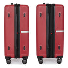 Air Canada Laurentian 24" Hardside Checked Luggage - 360-Degree Spinner - Red-Interlocking zipper pullers, protective side feet and top and side grip handles support practical travel use