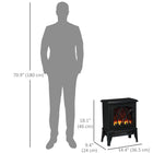 HOMCOM 18" Portable Electric Fireplace Heater with Overheat Protection - Black-Covers up to 323 sq. ft. (30 ㎡) of space 