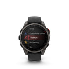 Garmin fēnix 8 Pro Multisport GPS Smartwatch - 47 mm - Carbon Grey DLC Titanium with Black/Pebble Grey Silicone Band-SOS AND GARMIN RESPONSE - In an emergency, inReach satellite technology allows you to trigger an interactive SOS message to the 24/7-staffed Garmin Response coordination center.