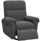 HOMCOM Upholstered Power Recliner with USB Charging Ports - Dark Grey-Soft chenille fabric and thick padding for optimal comfort