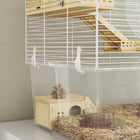 PawHut Hamster/Gerbils Cage with Food Dish - White-Colour: Natural, White