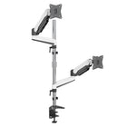 SHOPPINGALL Extra Long Vertically Stacked Dual Gas Spring Monitor Arm for 15”-32” Screens - SA-GA24L-White-14
