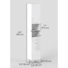 Kleankin Bathroom Storage Cabinet with Toilet Paper Holder - High Gloss White-Quality steel hinges allows smooth door opening and close