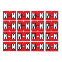 Pendaflex A-Z Red End Tab Filing Labels - N - 240 Pack-Compatible with DataFile L8701 series labels