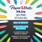Paper Mate Inkjoy Gel Bright! Retractable Pens - Assorted Colours - 6 Pack-6