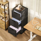 HOMCOM 3-Drawer Letter/A4 Filing Cabinet with Lock - Black-Anti-tip kit enhances safety by preventing tipping
