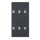 Ceha RH Series 2-Tier Locker with Louver Vents and Recessed handle - Bank of 3 - Graphite Grey-Built to withstand heavy daily use