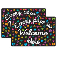 Ashley Productions Smart Poly Welcome Mat with Slip Resistant Backing - 15.5" x 23.5" - Paws - Every Paw is Welcome Here - 2 Pack-Our premium quality mats are crafted to withstand the rigors of daily classroom use, making them perfect for high-traffic areas