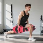 Soozier 4-in-1 Adjustable Weight Dumbbell Set-Non-slip handlebars, making it easy to hold and lift