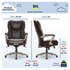 Serta Smart Layers Hensley Big and Tall Executive Chair - Brown-Big and Tall chair is tested to support up to 400 lbs