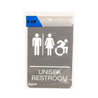 Headline Sign Unisex Restroom ADA Sign with Dynamic In-Motion Accessible - 6" x 9" - Grey/White-6" x 9" x 1/8" Injection Molded Plastic