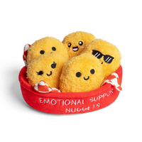 Relatable Emotional Support Pals - Nuggets - English-Nugget Pillow Joy: Emotional Support Nuggets are the squishy versions of your favorite pals. Enjoy spending time together, no matter whether you're out on the go or snuggled up at home