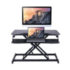 Rocelco 31.5" Adjustable Sit/Stand Up Desk Riser with Anti Fatigue Mat - Black-Only need to attach the quick-connect keyboard tray. 