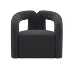 Manhattan Comfort Darian 32.68" Modern Boucle Upholstered Accent Chair - Black-Modern Accent Chair for Living Room Usage