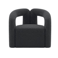 Manhattan Comfort Darian 32.68" Modern Boucle Upholstered Accent Chair - Black-Modern Accent Chair for Living Room Usage