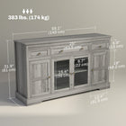 HOMCOM 55.1" L Sideboard Buffet Cabinet with Storage - Grey-Includes anti-tip kit for added safety and stability