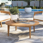 Modway Brisbane Teak Wood Outdoor Patio Coffee Table - Natural-Plastic Foot Glides