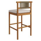 Modway Eleni Outdoor Teak Wood Bar Stools 2-Piece Set - Natural/Sail-7