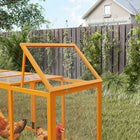 PawHut Wooden Chicken Coop with Extra Large Run and Slide-Out Tray - Orange-Removable tray for easy cleaning 