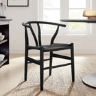 Modway Amish 29" Wood Dining Chair - Black-Foot Bar Supports