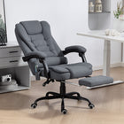 Vinsetto 7-Point Vibrating Reclining Massage Office Chair with Footrest and Swivel Wheels - Grey-Take a break and stretch out with a 155° recline angle