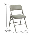 Flash Furniture HERCULES Series Curved Triple Braced & Double-Hinged Vinyl Metal Folding Chair - Grey-22mm x 1.2mm Round Steel Pipe Frame