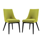 Modway Viscount Fabric Dining Side Chair - Wheatgrass - 2 Pack-Black Rubberwood Legs