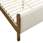 Modway Maven Full Size Fabric Upholstered Platform Bed - Ivory Walnut-Weight Capacity: 794 lb