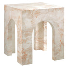 Modway Valen Square Indoor/Outdoor Patio Arched Concrete Side Table - Honey Onyx-Unique Arched Design