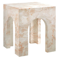 Modway Valen Square Indoor/Outdoor Patio Arched Concrete Side Table - Honey Onyx-Unique Arched Design