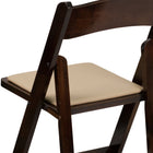 Flash Furniture HERCULES Series Fruitwood Wood Folding Chair with Vinyl Padded Seat-Waterproof Detachable Seat
