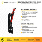Mobile StairLift EZ LITE Evacuation Chair - Assorted Colours-Includes a detachable headrest, lap belt, and dust cover for patient comfort and protection