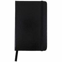JAM Paper Hardcover Small Journal Notebook With Elastic - 100 Lined Sheets - 3 3/4" x 5 5/8" - Black-Colour: Black | Be stylish and organized with a colourful note book.