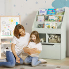 HOMCOM Kids Bookcase with Storage Drawer - Green-An appropriate height lets kids reach for toys and books on their own 
