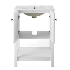 Modway Steam 24" Bathroom Vanity - White-8" Centerset Faucet Holes