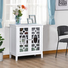 HOMCOM 29.7" L Sideboard Display Cabinet with Double Framed Glass Doors - White-Equipped with 2 adjustable shelves to accommodate items of various heights 