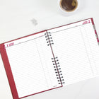 Brownline 2026 CoilPro Daily Planner Hard Cover with Twin-Wire Binding - 10" x 7-7/8" - Red - English-50% post-consumer recycled paper