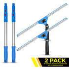 Gritt Commercial Window Washing Kit - 18" Swivel Window Squeegee - 20" Pole Handle - 2 Pack-Tools easily attach to the included telescopic 6' pole