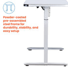 Motionwise M1 Glass Series Height Adjustable Electric Sit Stand Desk - 48" x 24" - with Single Tempered Glass Desktop - White-9