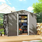 Outsunny 8' x 6' Outdoor Storage Shed - Light Grey-Sloped roof prevents water build-up

