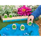 Yellow Door Five Frogs on a Log Number Line Toy-Made from FSC-certified beech and pine. Includes log base 10-1/4" x 2" x 1-1/2" and five frog characters.