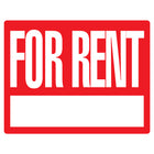 Cosco For Rent Sign with Metal Stake Kit - 15" x 19" - Red and White-This for rent sign features bold red and white colors to ensure high visibility and attract attention from potential renters